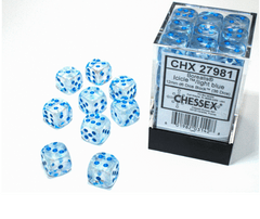 CHESSEX - BOREALIS 36D6 ICICLE/LIGHT BLUE 12MM LUMINARY